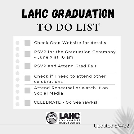 LAHC Graduation To Do List