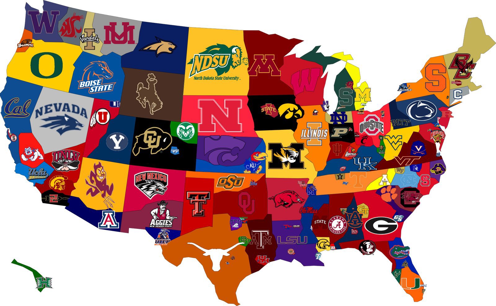 USA College Map