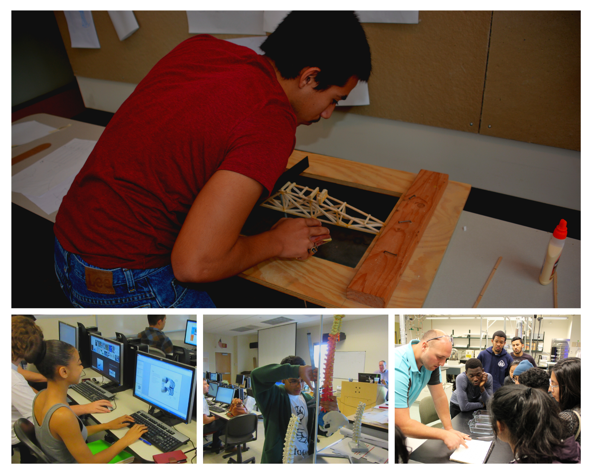 Collage of some Students Working on Projects of the College