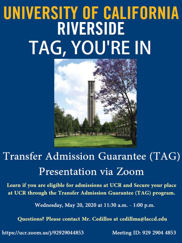 Transfer Admission Guarantee Zoom Presentation Flyer