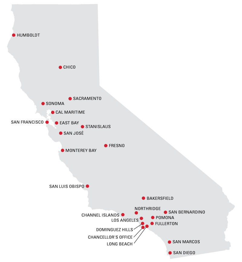 State of California Map Campuses