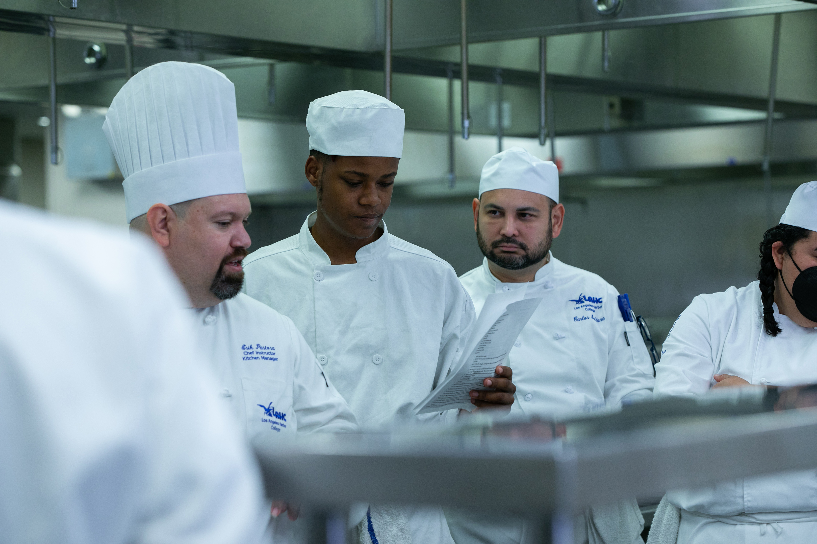 Culinary Students Reading Documents