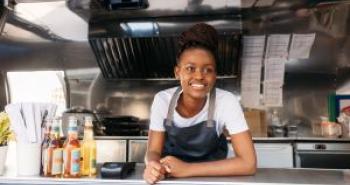 Business woman in her food truck