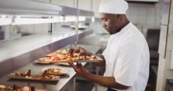 culinary student at work
