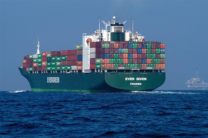 Cargo Ship with Many Containers