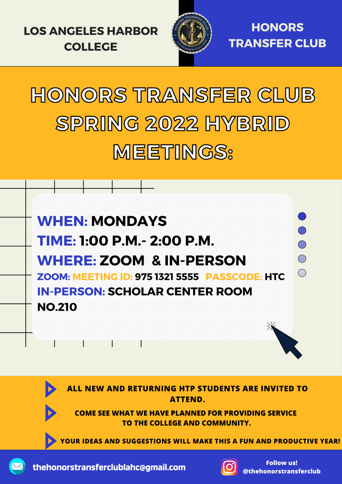 Honors Tranfer Club Flyer Spring