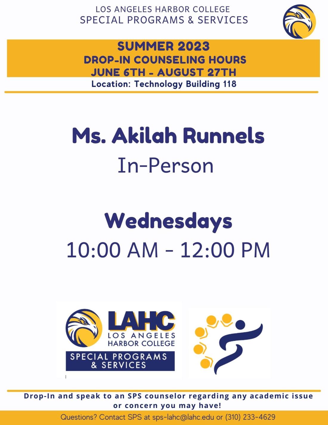 Summer 2023 Counselor Drop-In Hours