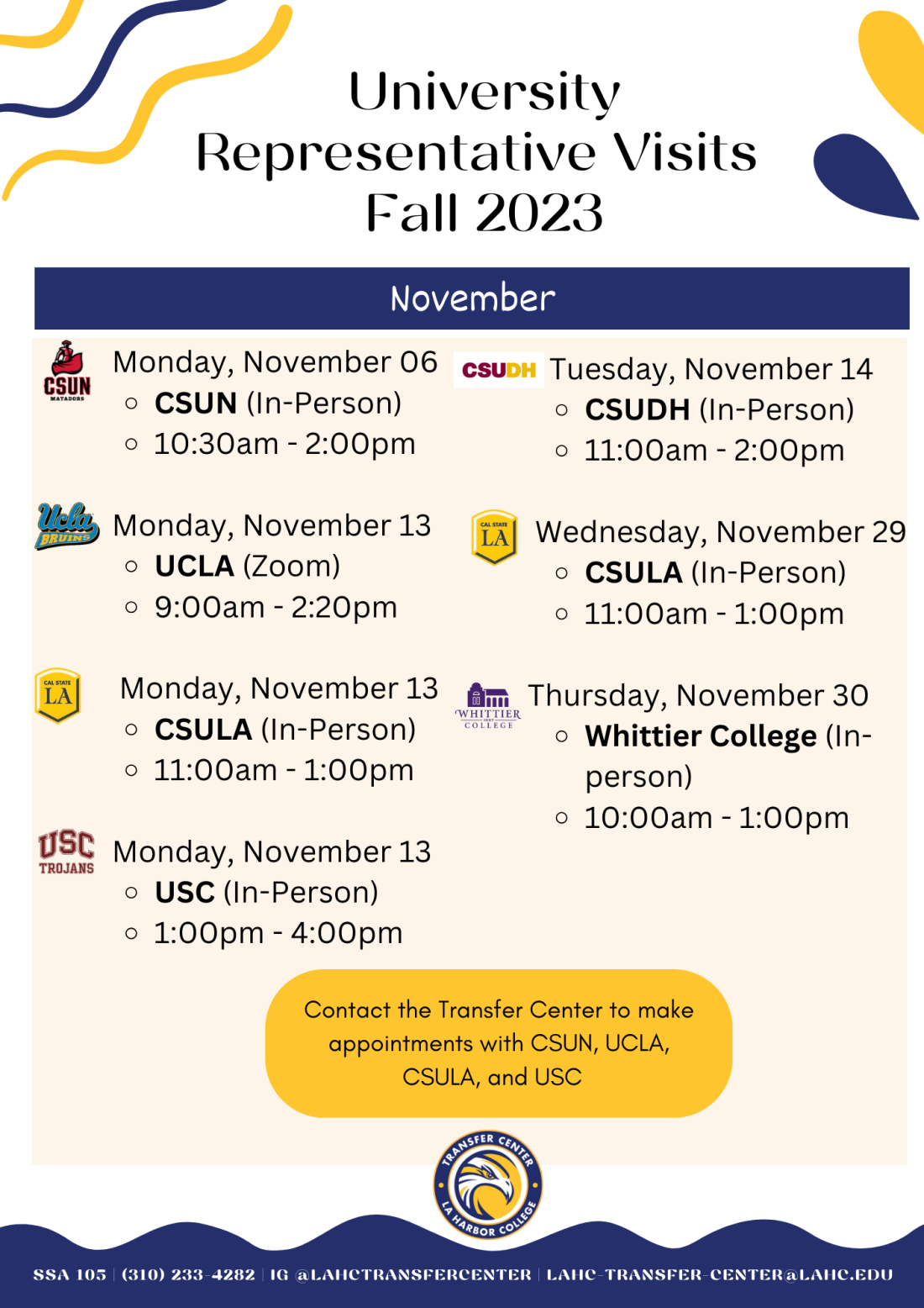 university rep visit