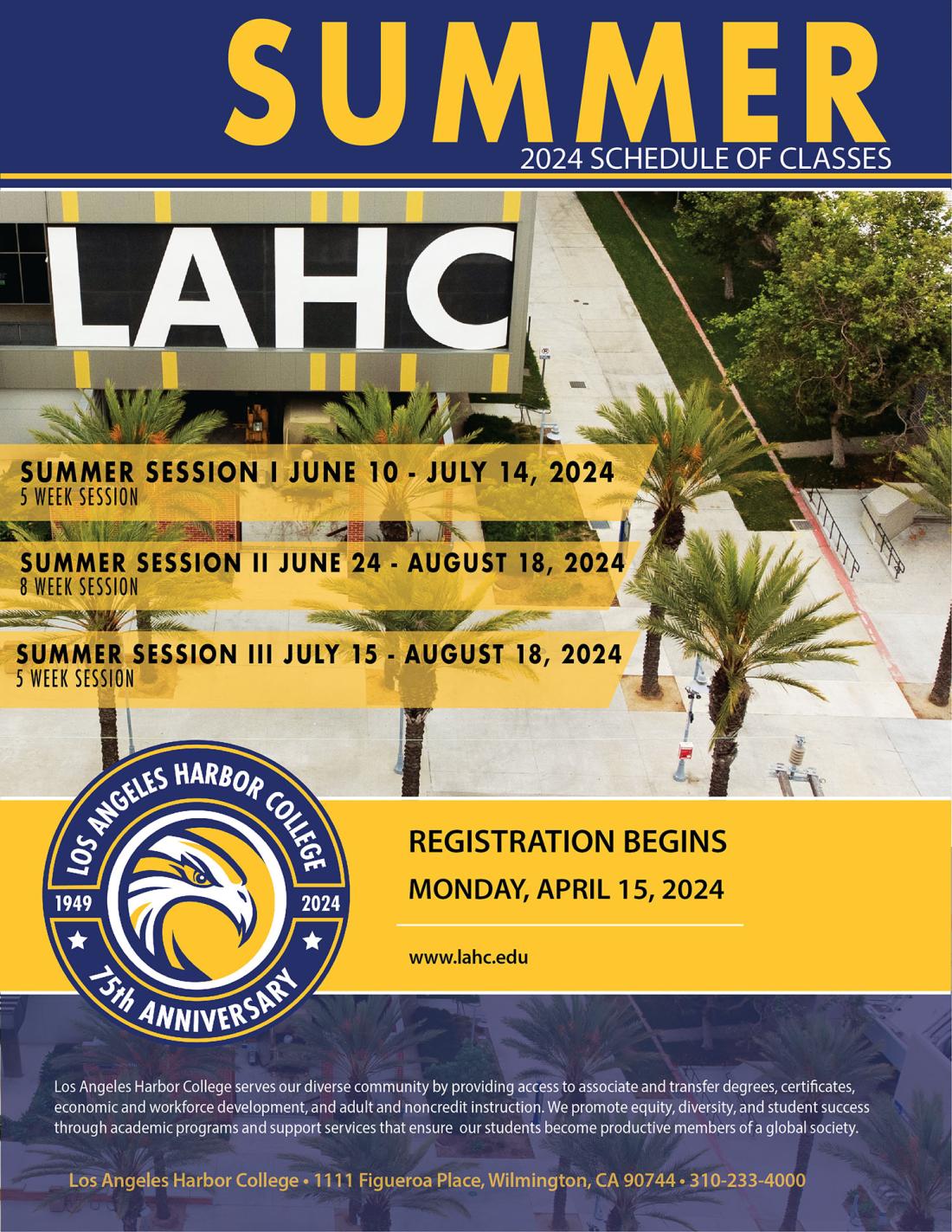 LAHC Summer 2024 Schedule Cover