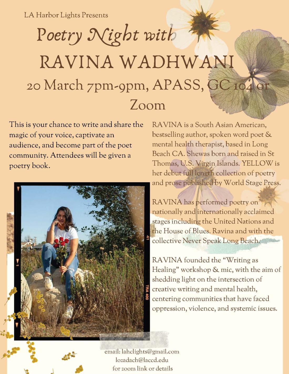 Wadhwani Poetry Night Flyer