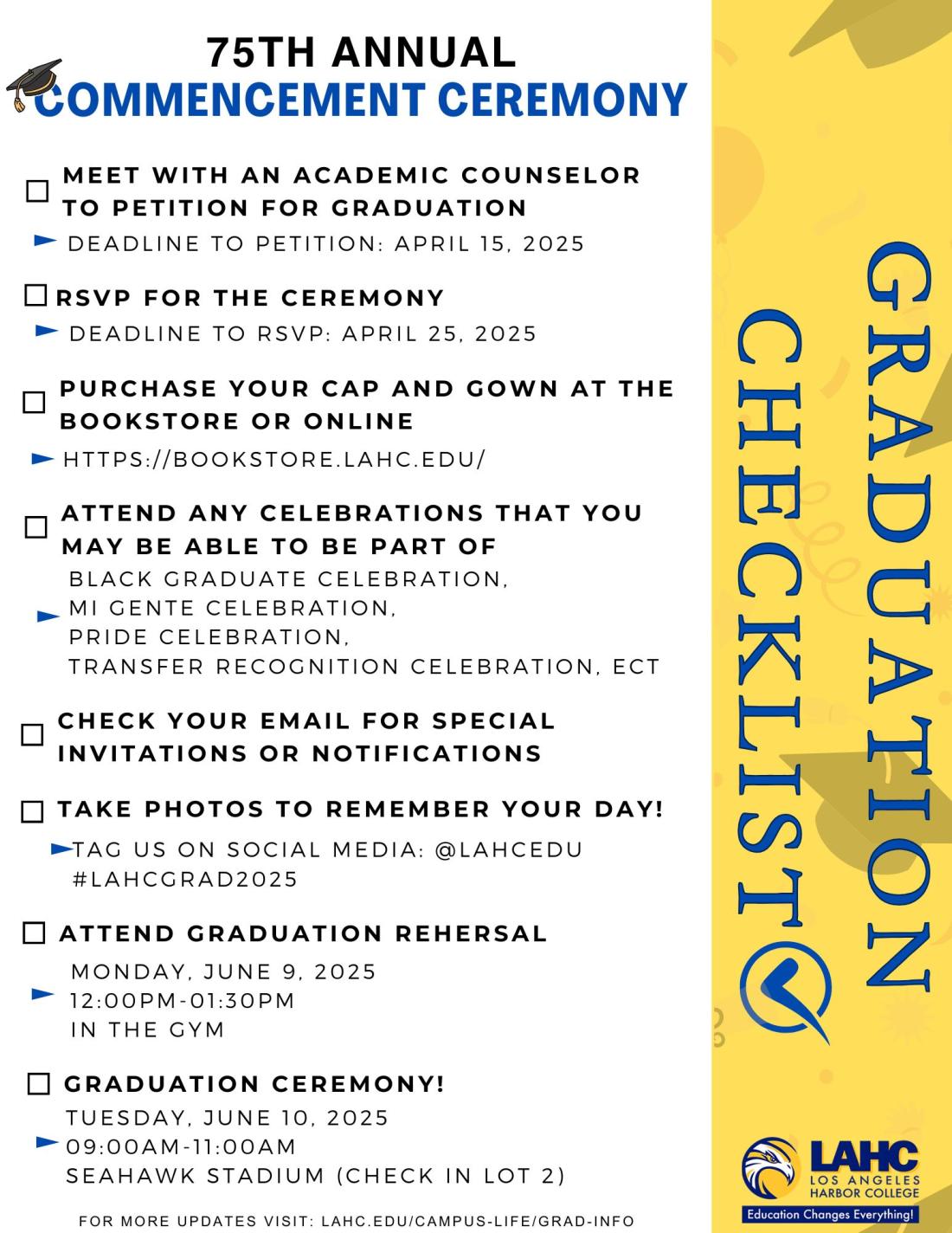 Graduation Checklist