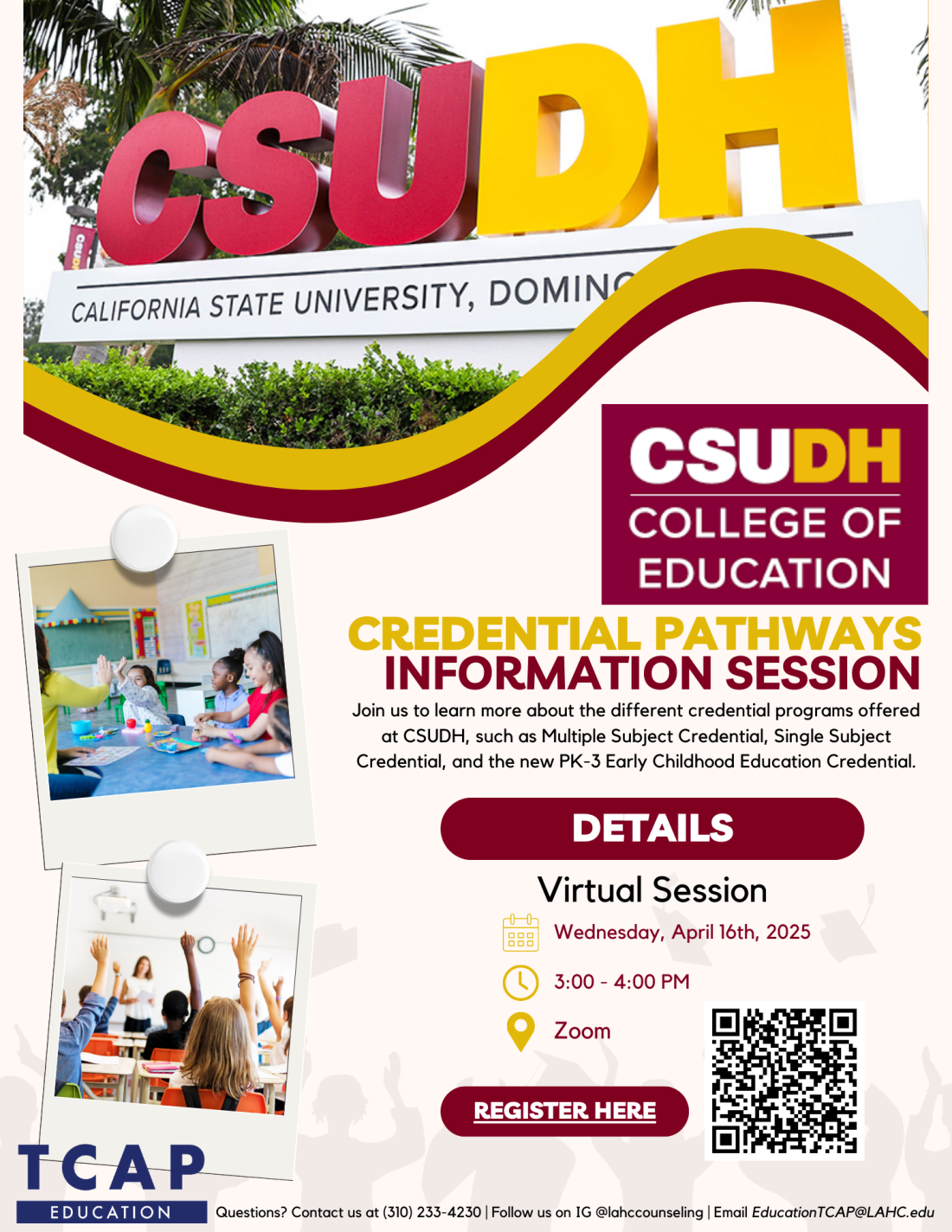 CSUDH Credential Program Info Session Virtual flyer