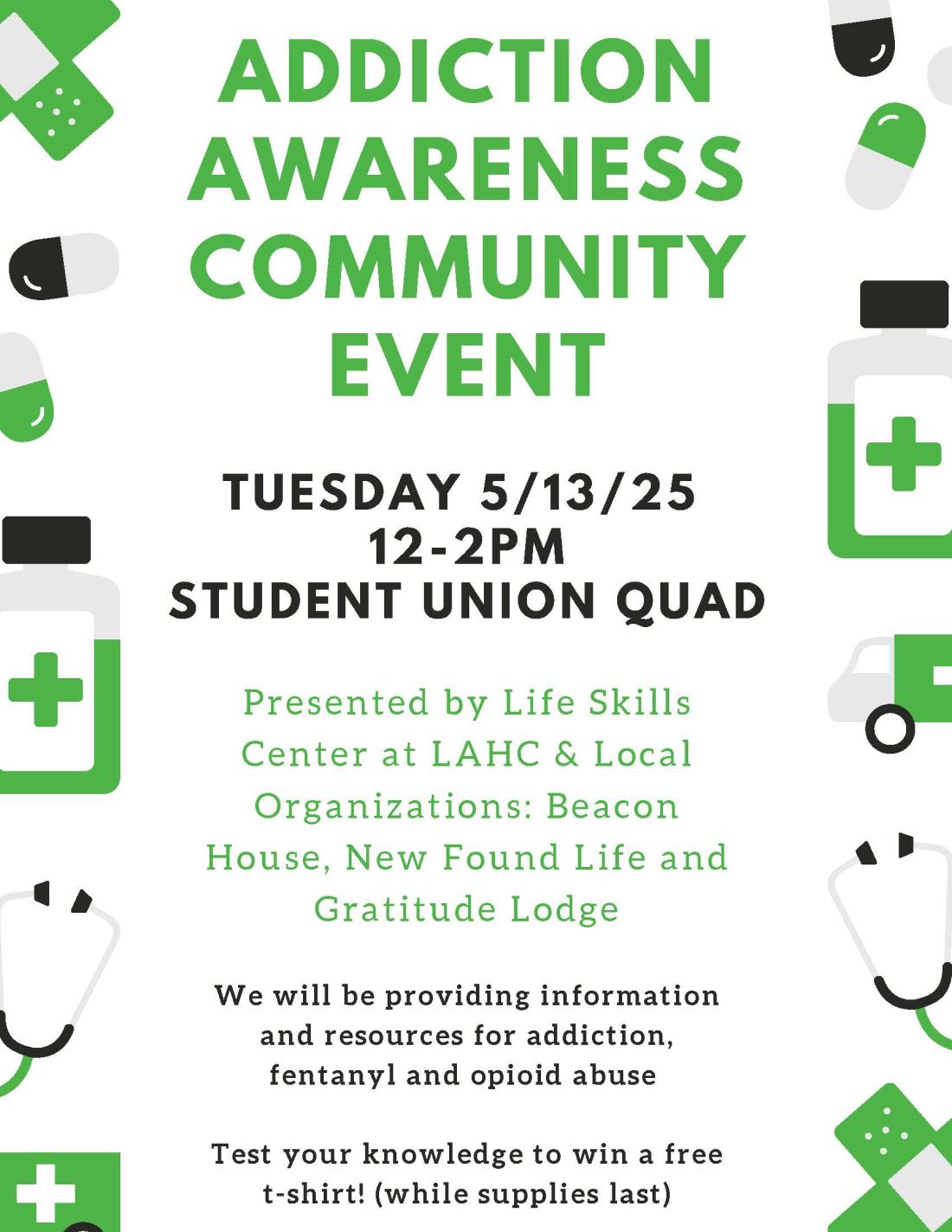 Addiction Awareness Event LSC flyer