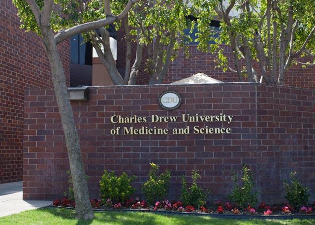 Sign of "Charles Drew University of Medicine and Science"