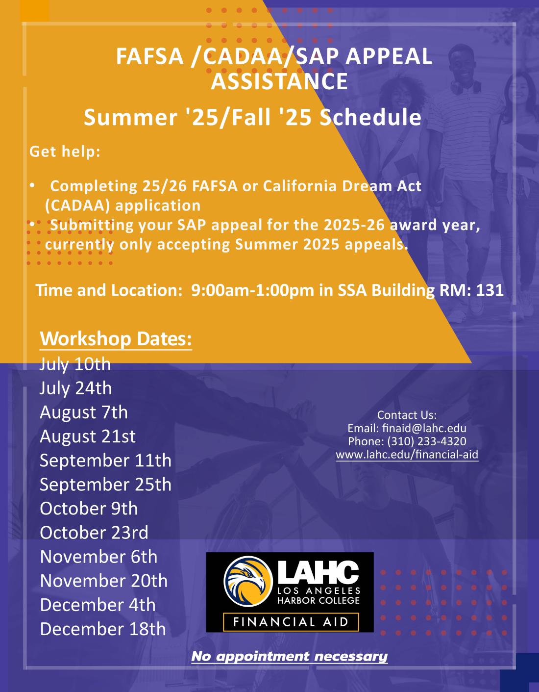 FAFSA/CADAA/SAP Appeal Assistance Flyer