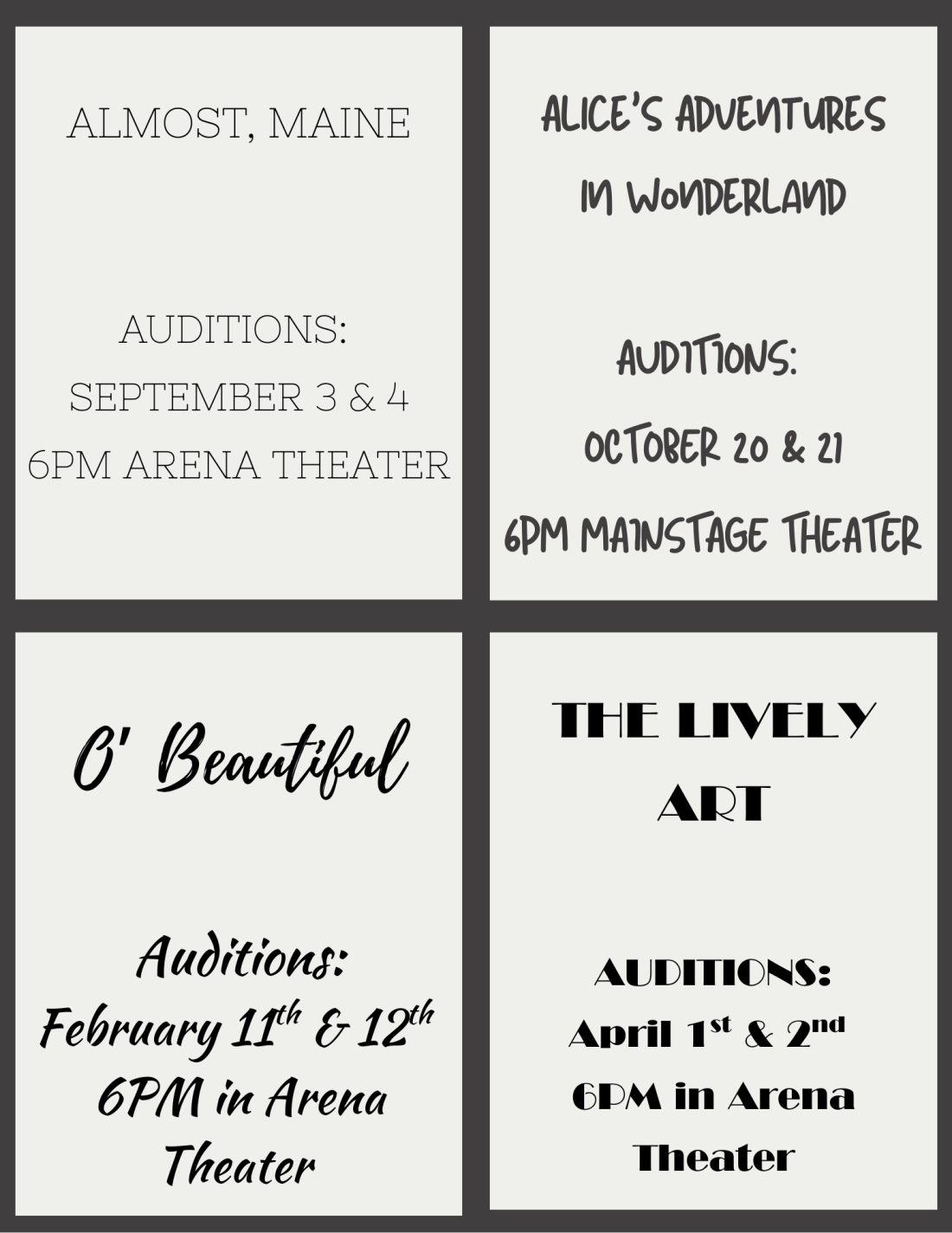 Theater events 2025-2026