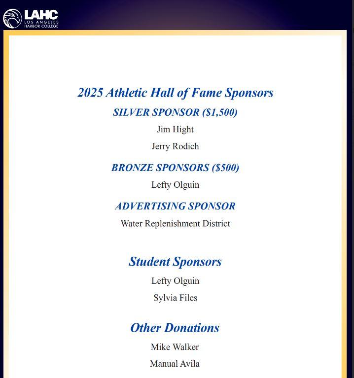 Hall of Fame Sponsors 2025