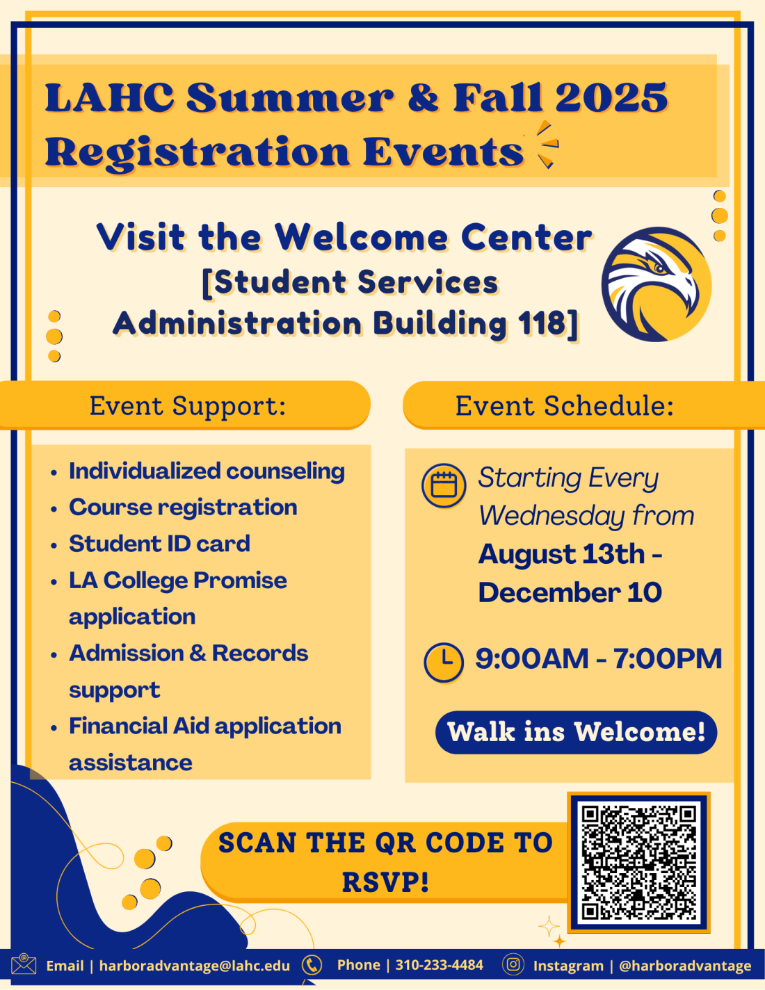 Registration Wednesdays at Harbor College