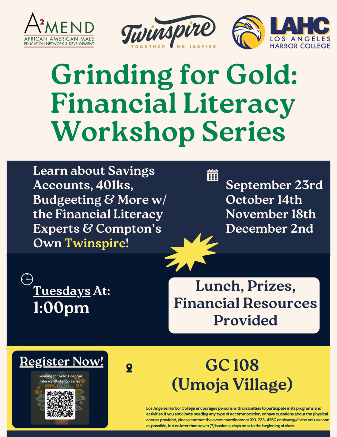 A2MEND Financial Literacy Flyer