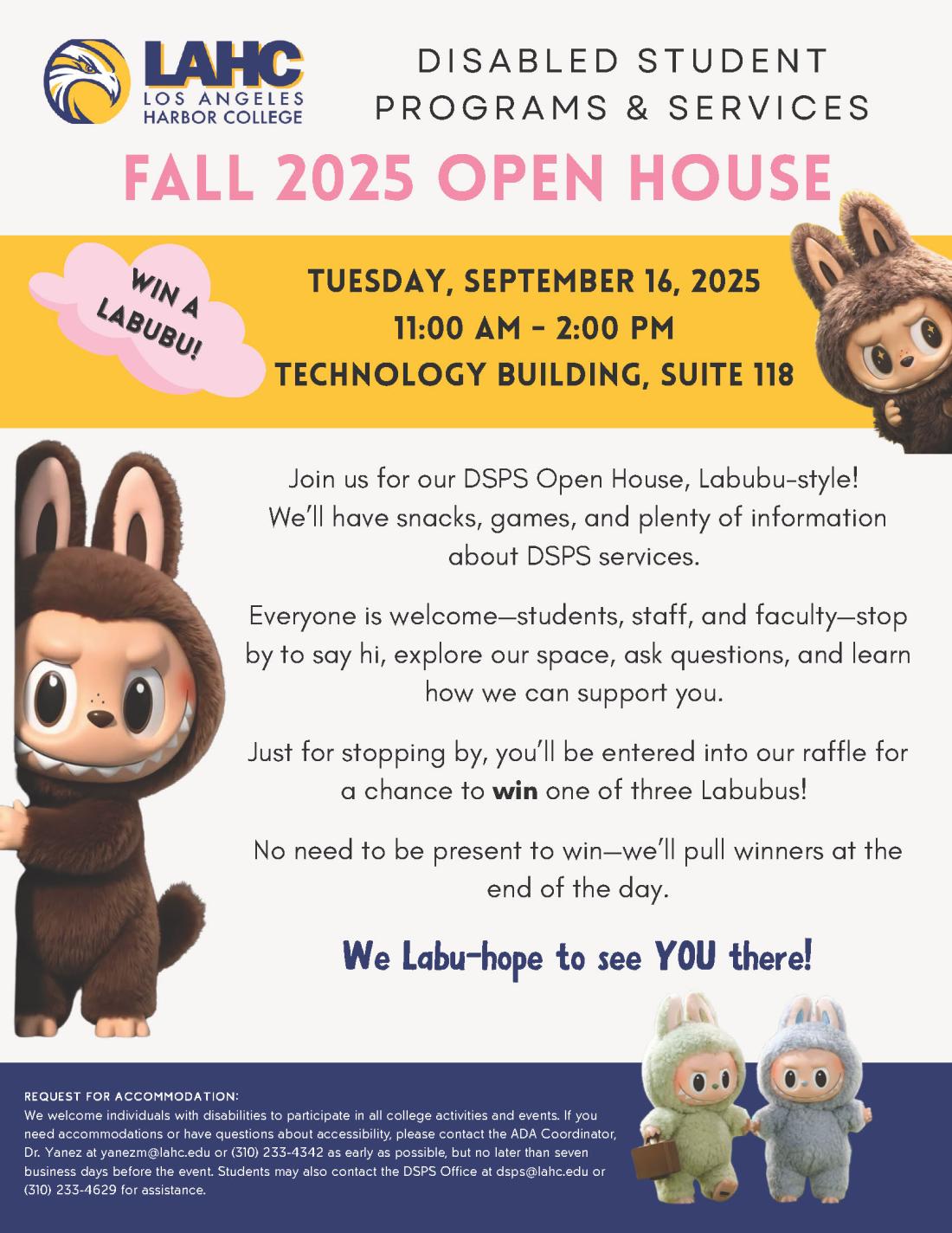 Invitation to OPEN House in DSPS Office