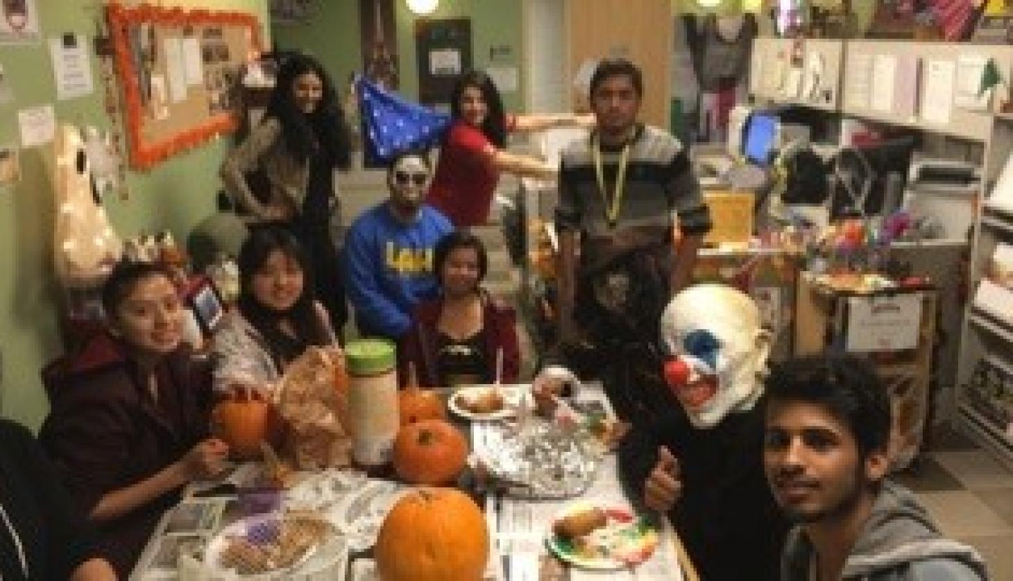 Students at Halloween Party